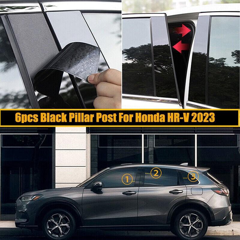 For Honda HR-V 2023-2025 Pillar Posts Door Piano Black Trim Decal Cover Kit