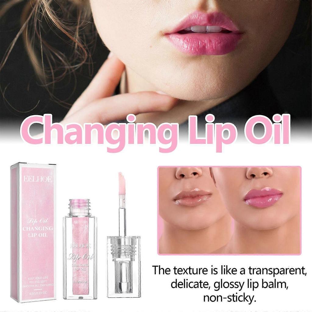 EELHOE Color Changing Lip Oil Reduces And Smooths Fine Lines On Lips, Moisturizes And Prevents Dry Cracking And Color Changing Lip Care