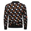 Heißer Verkauf in Europa und Amerika, Mohair Herren Warmer Langarm Mosaik Jacquard Pullover Farblich passender Rundhals Strickpullover