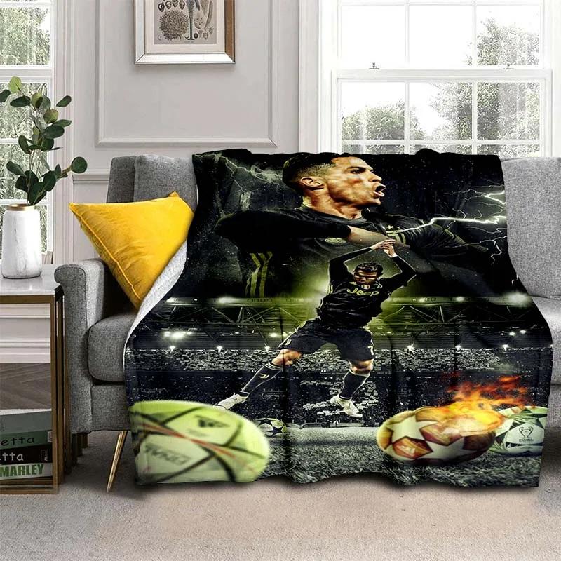 Pătură de flanel cu model Cristiano R-Ronaldo CR7, pătură multifuncțională pentru cadou de sărbători Pături calde și moi toate anotimpurile