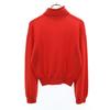 HERMES Made in Italy Cashmere Blend Long sleeve Mock neck sweater 34 Red Women Used