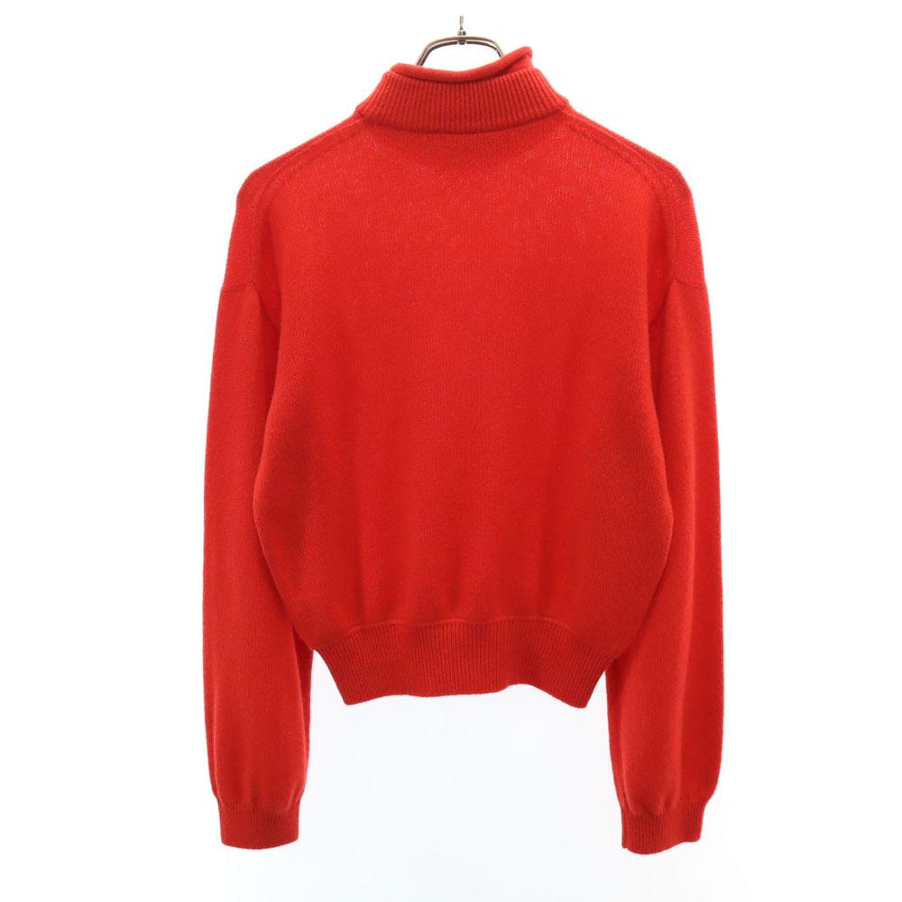 HERMES Made in Italy Cashmere Blend Long sleeve Mock neck sweater 34 Red Women Used