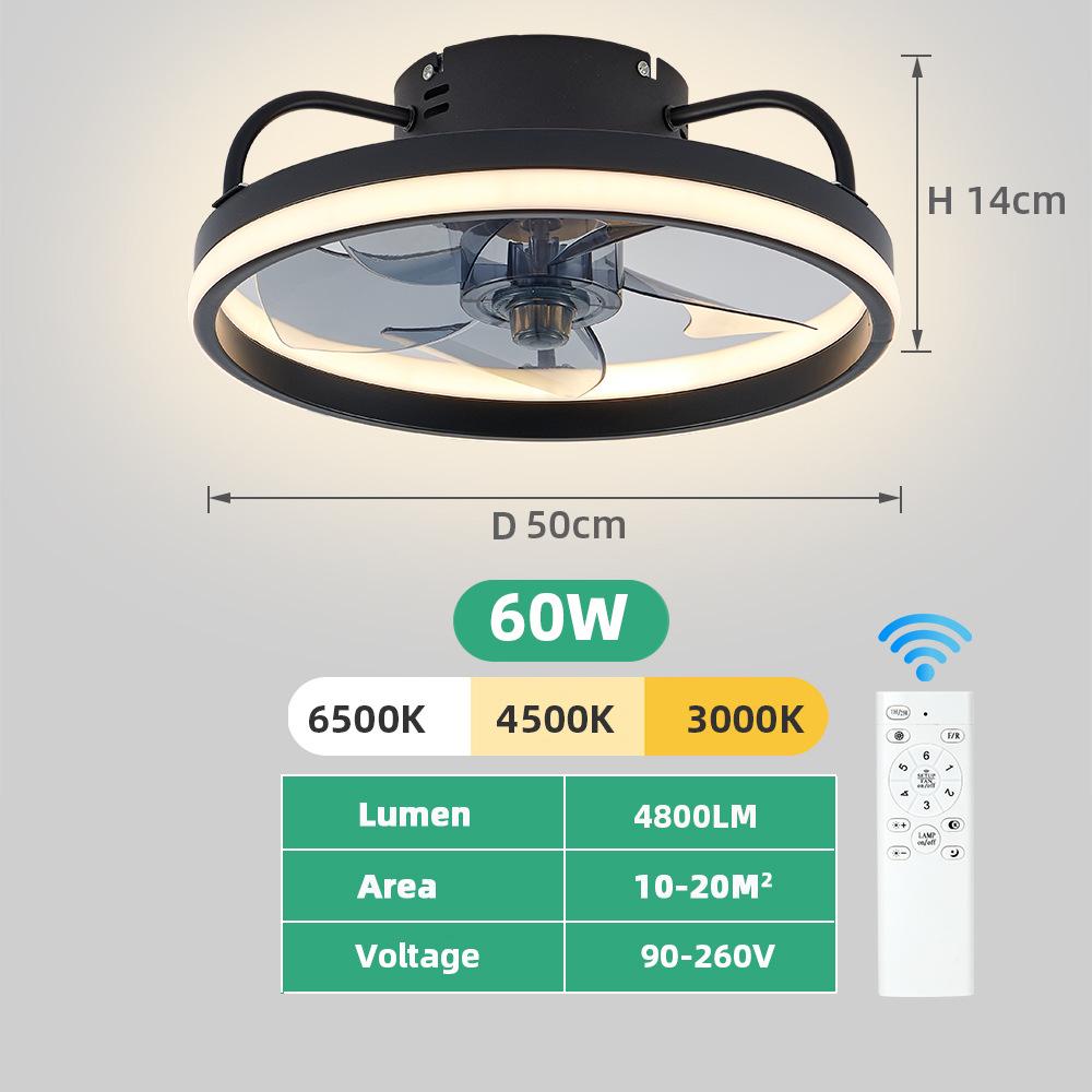 Retro Industrial Ceiling Fan Lamp with Inverter LED - Simple Cross-Border Iron Design for Restaurants