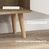 Scandinavian bookcase storage unit dim. 80L x 23.5W x 123H cm 5 open compartments 2-door cupboard tapered slanted legs