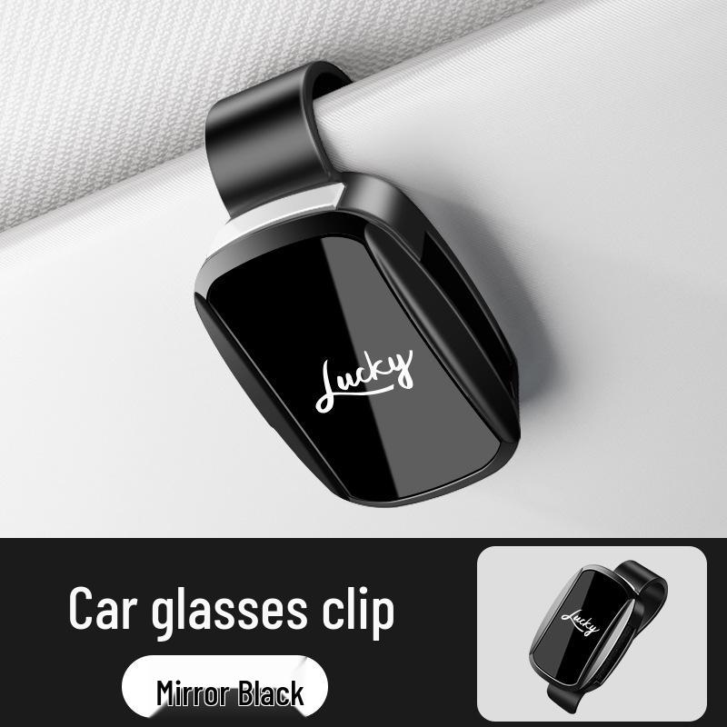 Universal Car-Mounted Smiley Face Sunglasses Holder Clip for Safe Driving