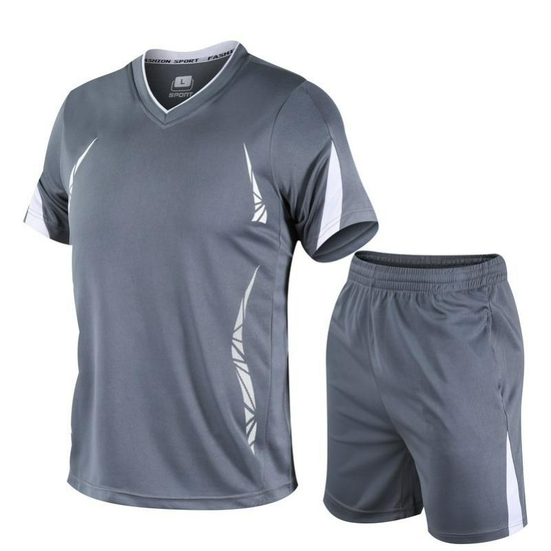 Sportanzug Herren Sommer Fitness Kurzarm T-Shirt Herren Schnelltrocknende Kleidung Laufen Locker Freizeit Sport Mode Anzug