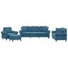 4-Cz. Relaxation Set With Cushions, Blue, Velvet
