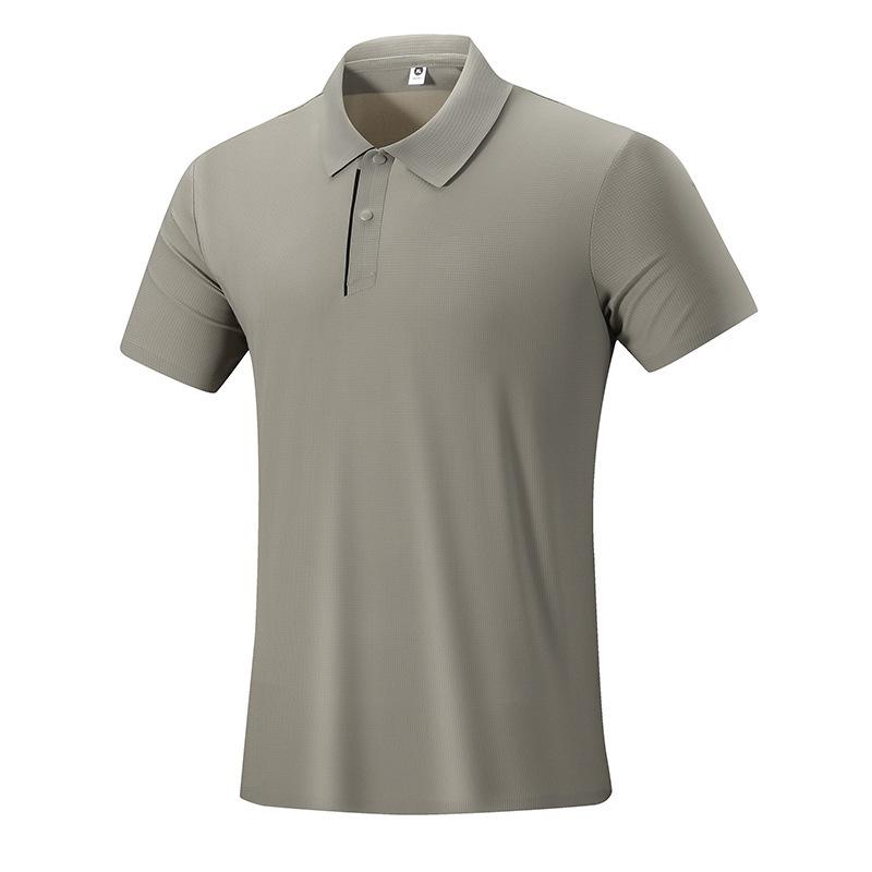 Short-sleeved Sports POLO Shirt Men's Ice Silk Lapel T-shirt Casual Business Zipper Lapel T-shirt