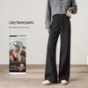 Hstyle Women's Wool Blend Fleece-Lined Wide-Leg Pants