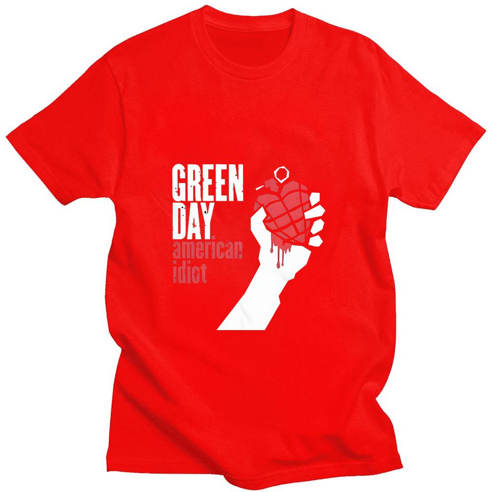 Green Day Saviour Rock Band Fashion Print TShirt  Summer Fashion HipHop Mens TShirt  HighQuality Pure Cotton Short Sleeve