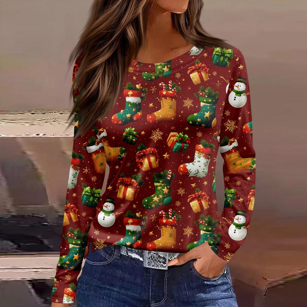 Womens's Fashion Casual Halloween Print V-neck Mid Length Pocket 3/4 Sleeve Top