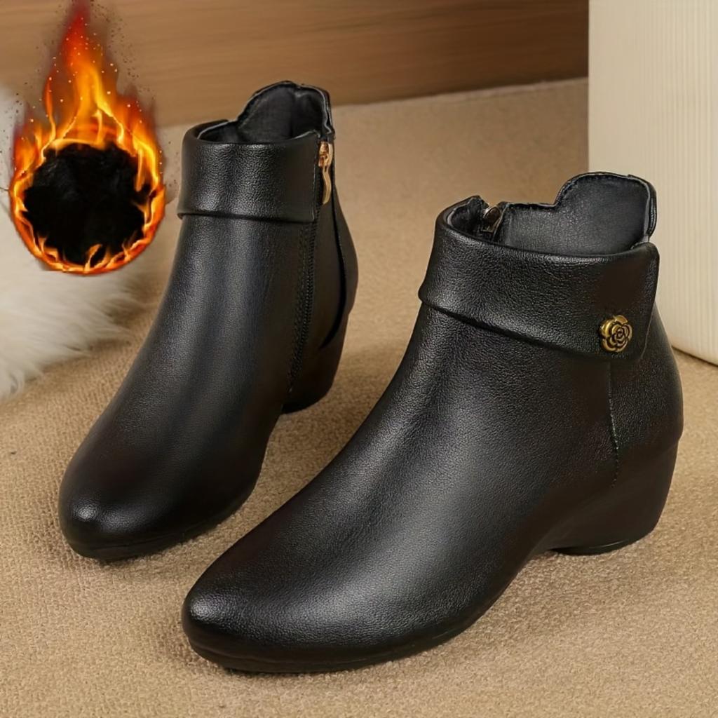 Retro Style Solid Color Elegant and Beautiful Fashion Short Boots,comfortable and Fashionable for All Seasons,versatile Short Boots,fashion Short Boot