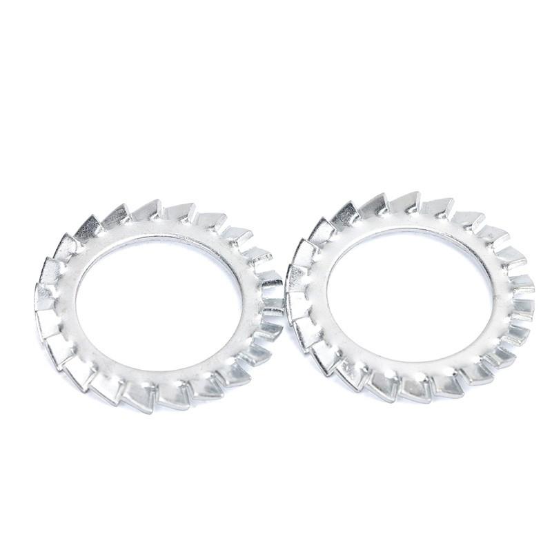 External Toothed Serrated Washer 20-100PCS M3 M4 M5 M6 M8 M10 White Zinc Carbon Steel Lock Gasket