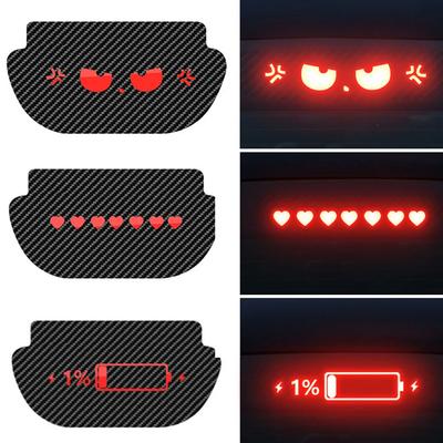 For Tesla Model 3 Y Car High Mounted Brake Acrylic Projection Board Decal Top Tail Light Emblem Stickers Car Accessories