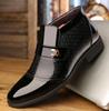 Mode Luxus Lackleder Business Chelsea Boots Herren Winter Stiefelette Herren Dickes Kunstfell Schneestiefel Hombre Kleiderschuhe