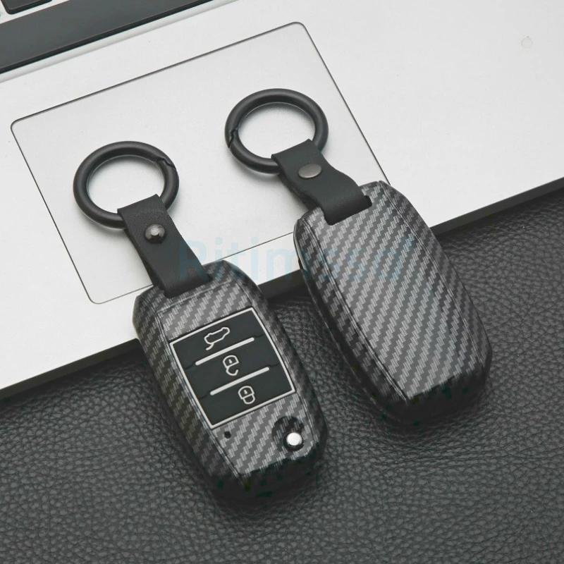 Carbbon ABS Car Key Cover Case for KIA Sportage Ceed Rio Cerato Soul for KIA Rio X Line Sportage 2020 Cerato Ceed Key Holder