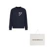 EMPORIO ARMANI Double jersey Sweatshirt With Embossed Oversized Eagle On A Chevron Background 6D1M76-1JHSZ-0920
