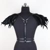 Body Harness Feathers Hollow Out Tops Epaulette Shoulder Wing Punk Goth Raves Festival Burning Man Costumes for Womens