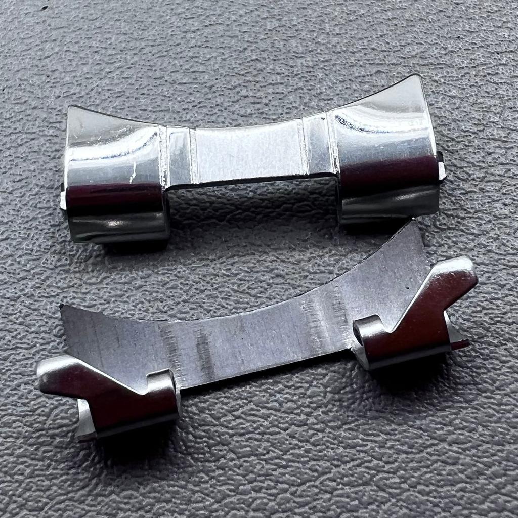 2x Böjda Ändlänkar i Rostfritt Stål Fjäderstänger Armbandsur Armbandsrem #6
