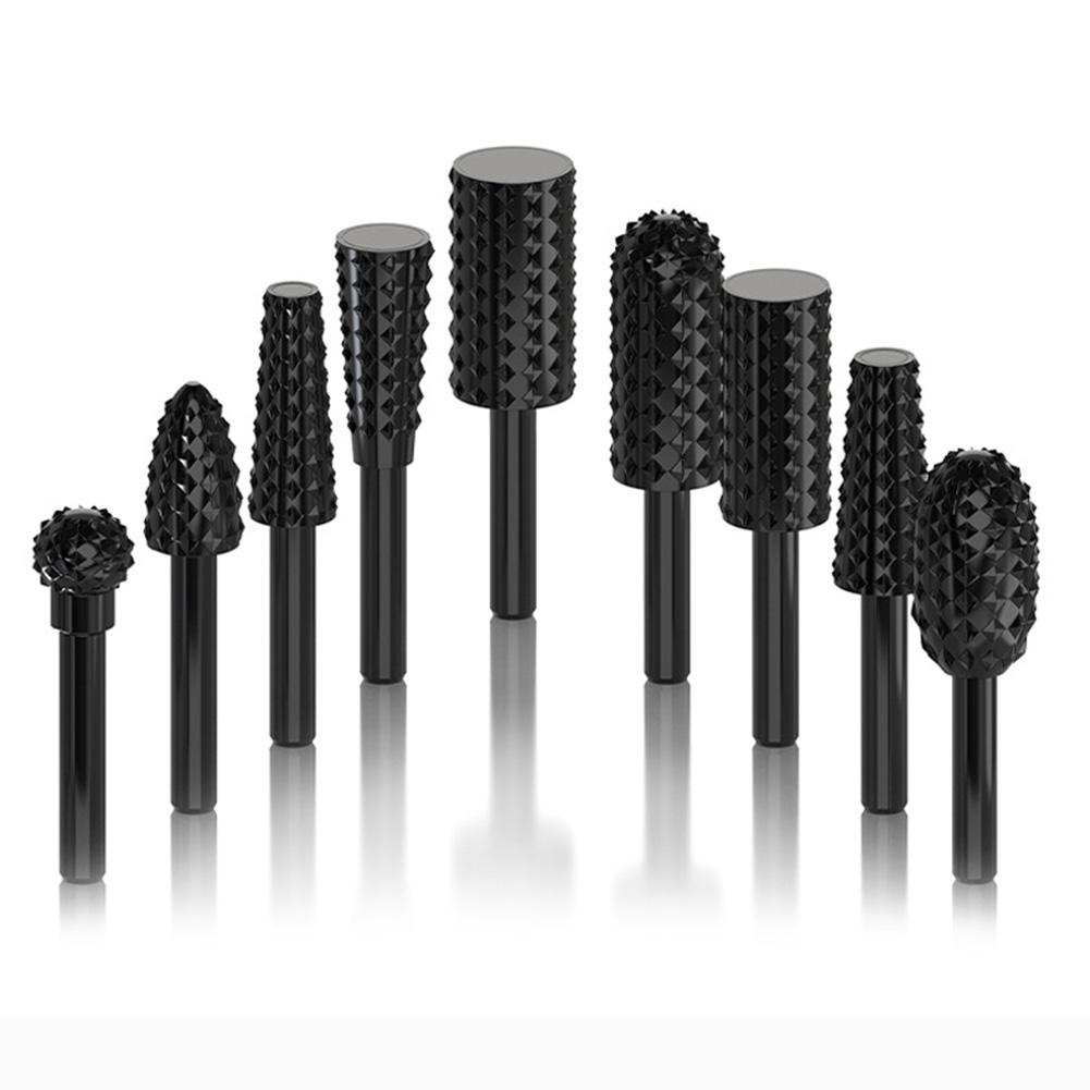 10Pcs Rotary Burr Bit File Rasp Grinder Carving Set Round Shank Wood Bits Woodworking Rotary File Milling Cutter Rotary Tool