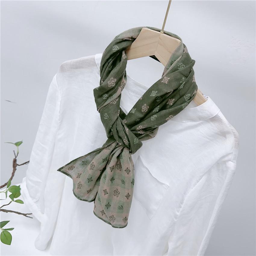 Reiner Baumwoll-Schal mit garngefärbtem Karomuster in über 20 Farben