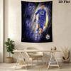 CR7 Career Milestone Tapestry, Multi Club Badge Ronaldo Stats Display Soccer Wall Art Decor
