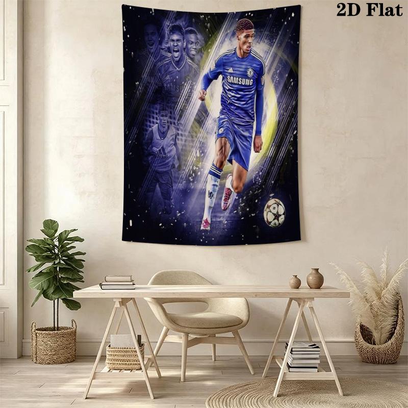 CR7 Career Milestone Tapestry, Multi Club Badge Ronaldo Stats Display Soccer Wall Art Decor