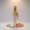 1:64 Scale Hooded Girl Figurine Hand-Painted Miniature Standing