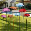 Unique Metal Floral Arrangement 2Pcs Flowers for Outside Decorative Garden Stakes Flower