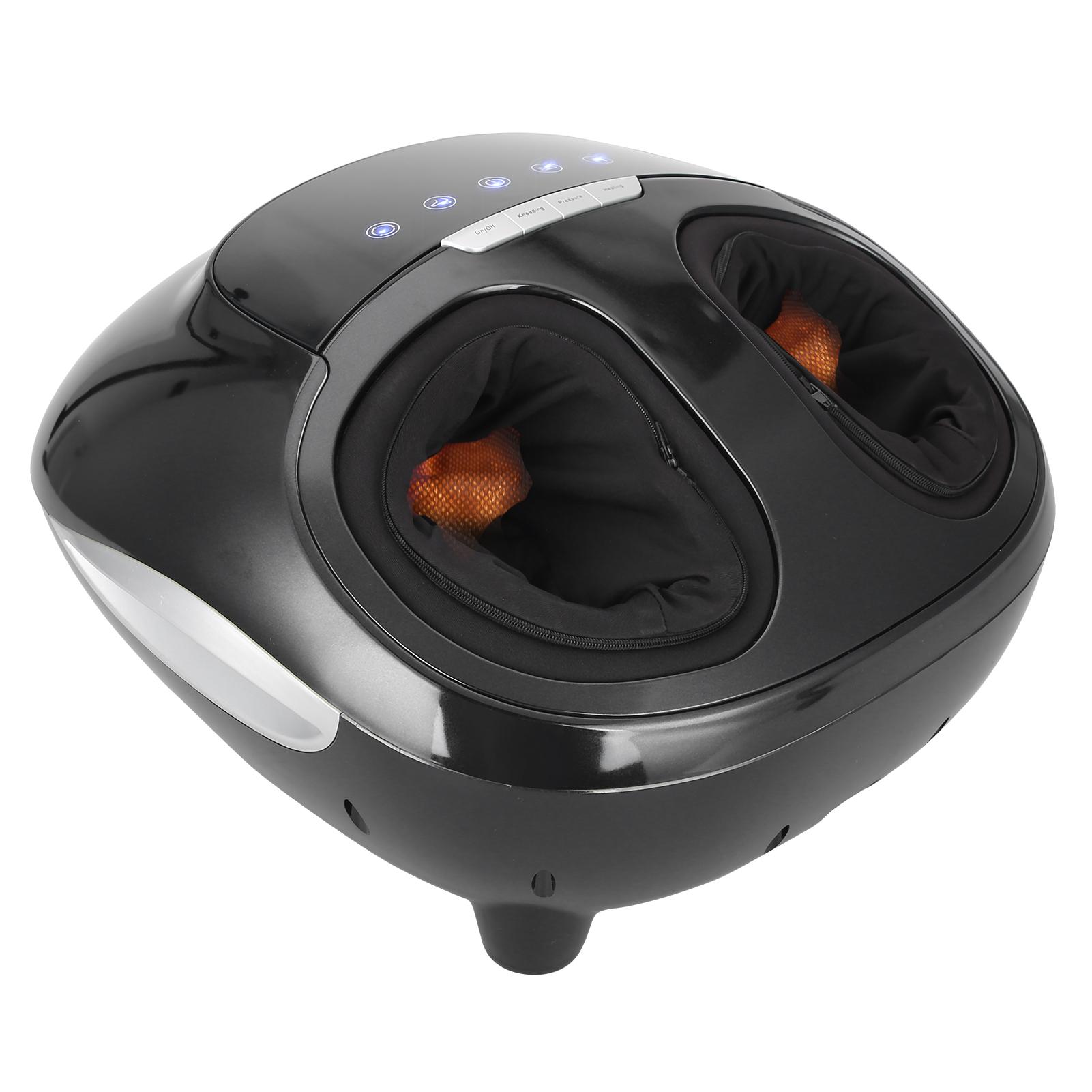 

Массажер для ног с электроподогревом, разминающий регулируемый массажер для ног (черный)США US Plug