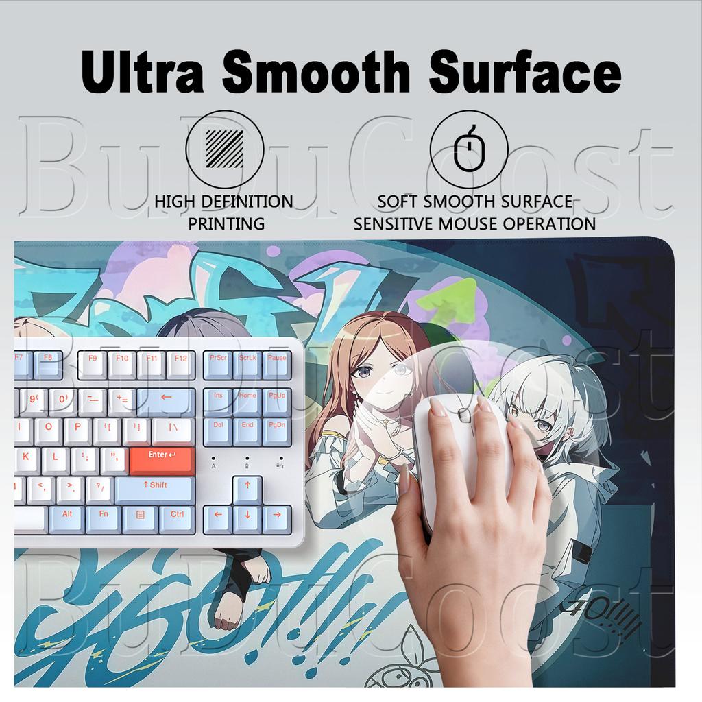 Office Laptop Keyboard Tabletop Mats Cute Girl Shiina Taki M-MyGO BanG Dream Mouse Pads Large Locking Edge Decoration Gaming Rug