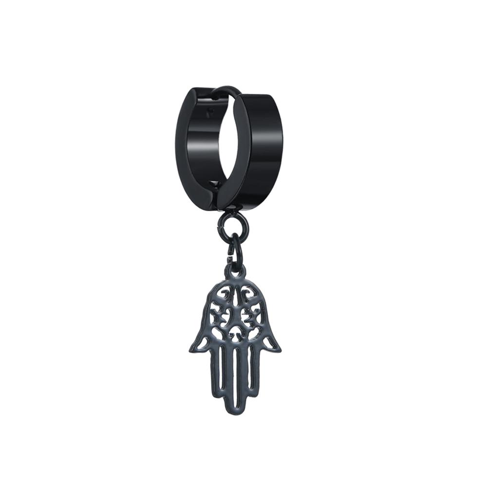 WKOUD Punk Black Multiple Styles Stainless/Titanium Steel Stud Cross Earrings Men Women Gothic Street Pop Hip Hop Ear Jewelry