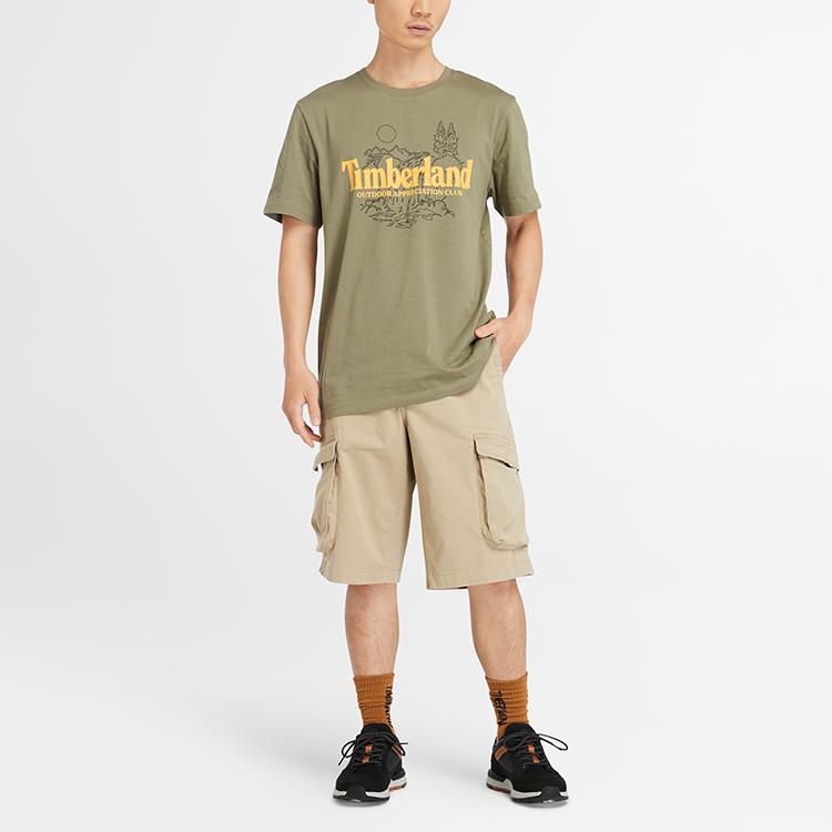 Timberland Outdoor Casual Breathable Round Neck Short Sleeve T-Shirt Men Tops Cassel-Green A4345-590
