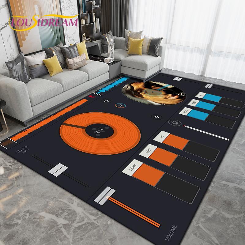 Teppich mit DJ-Musik-Screen-Muster, Teppich für Wohnzimmer, Schlafzimmer, Sofa, Küche, Badezimmer, Flur, Läufer, rutschfeste Bodenmatte