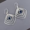 London Blue Topaz Gemstone Jewelry, 925 Solid Sterling Silver Earrings, Handmade Bohemian Earrings For Gift
