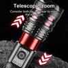 High Power XHP70 Flashlight Rechargeable LED Torch Telescopic Zoom Light For Camping Waterproof Lamp