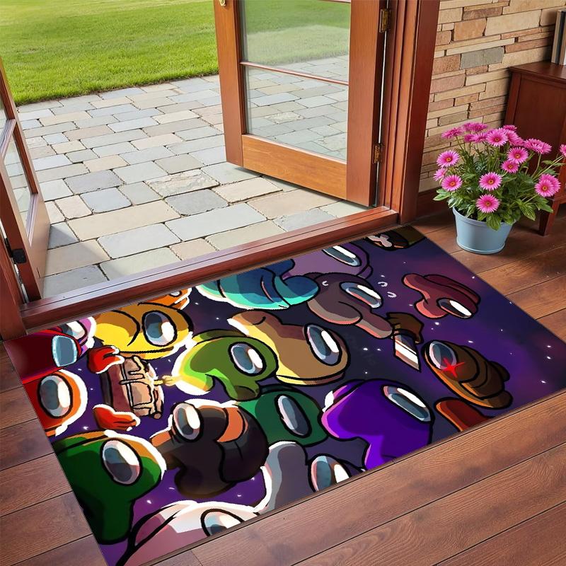 Anti‑Slip Crystal Velvet Floor Rug, Among Us Design Carpet for Indoor Living Bedroom Home Decoration