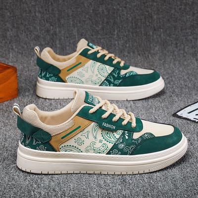 Sapatos Masculinos da Moda Verão Novo Cadarço Sapatos Pintados à Mão Tendência Masculina Versátil Casual Tênis de Lona Estilo College Meninos Tênis de Lona da Moda