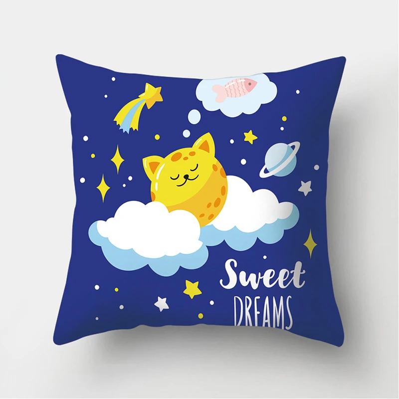 Cloud Star Rainbow Pattern Decorative Cushions Pillowcase Polyester Cushion Cover Throw Pillow Sofa Decoration Pillowcover