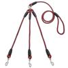 Guinzaglio da passeggio per cani da compagnia a tripla coppia regolabile in nylon a 3 vie senza groviglio con impugnatura morbida imbottita Guinzaglio a 3 teste staccabile