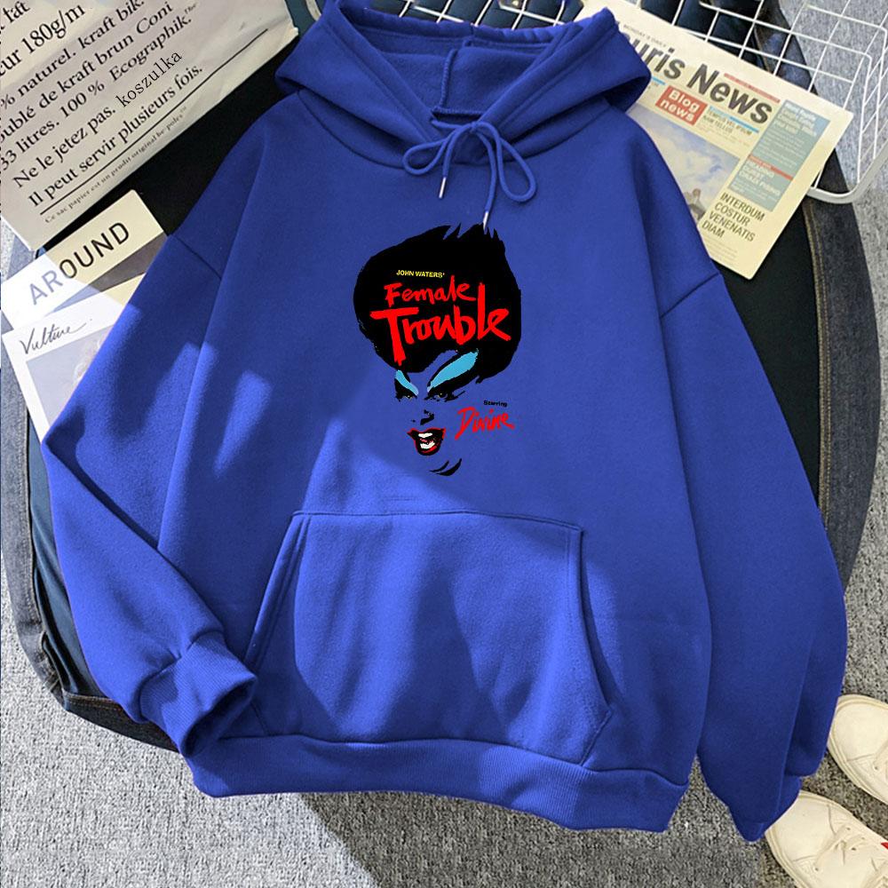 Black Comedy Movie Female Trouble Hoodies Sudaderas Graphic Printing Sweatshirts Women Clothes Winter Long Sleeve