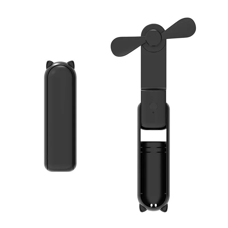 

Портативный складной электрический вентилятор 3-в-1 Мини-ручной охлаждающий вентилятор Легкий портативный портативный вентилятор для сумки Подвесной вентилятор Студенческий маленький вентилятор 2 чёрный