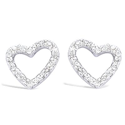 [F6209] - Silver Earrings 'Love Divine' Silvery White (rhodium-plated) - 10x9 Mm