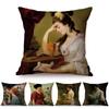 Woman In Love Vintage Oil Painting Art Pillow Case Beautiful Girl Reading Love Letter Sofa Decorative Cushion Cover Cojines