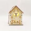 Christmas Wooden Crafts Wooden Christmas Small House Cabin Lighting Ornaments Pendant Christmas Tree Decoration