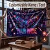 Neon Colorful Theme Throw Blanket Custom Name Text Personalized Blanket Soft Cozy Blanket for Home Sofa Bed