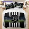 Juventus Streifen Sterne Dreiteiliges Set (1 Bettbezug + 2 Kissenbezüge, ohne Füllung) Bettbezug und Kissenbezug Weihnachts-Geburtstagsgeschenk