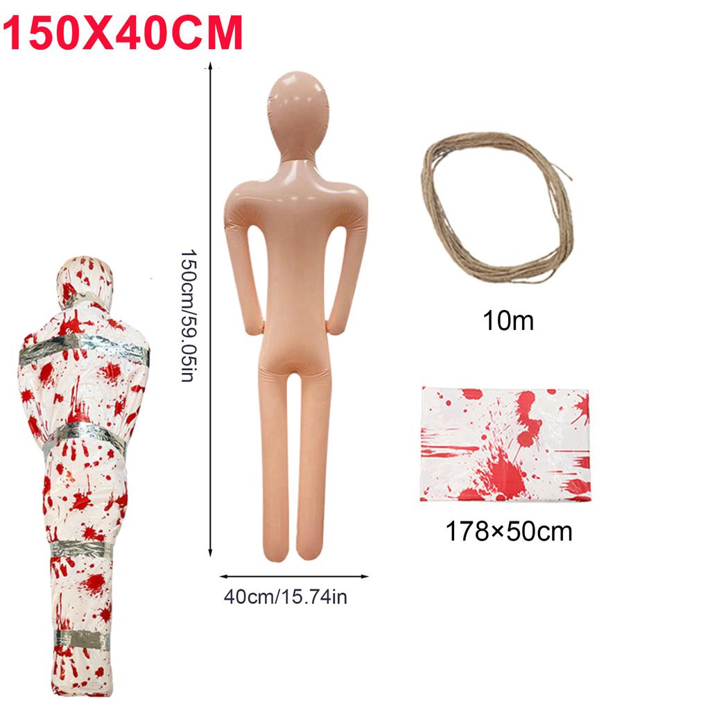 DIY Halloween Inflatable Body Mannequin 150/156cm Scary Decorations Creepy Photo Props For Haunted House Indoor Festival Cosplay