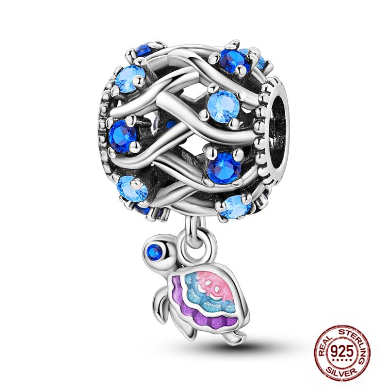 Ocean World Series Original Charms Copper Sea Turtle Octopus Dolphin Seahorse Beads Fits Bracelet Diy Jewelry Gift