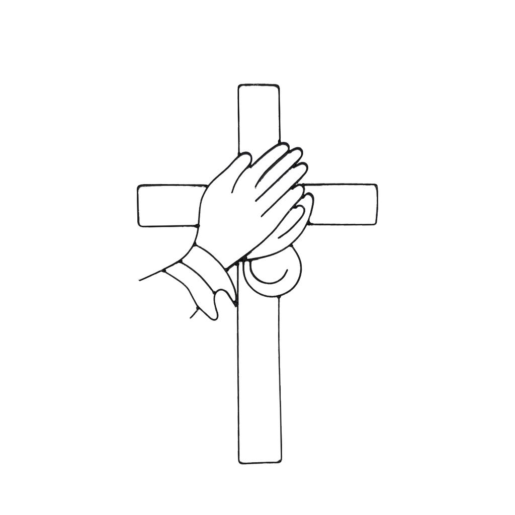 1Pc Praying Hands Cross Metal Wall Decor, Metal Wall Art, Cross and Hand Design Wall Decor, Modern Style Religious Wall Decor, Home Living, Home Decor